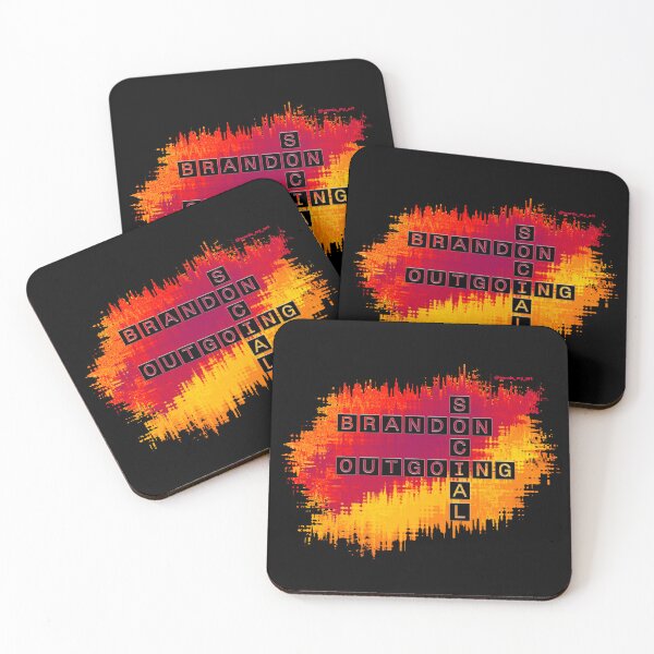 Item preview, Brandon Social y Crucigrama saliente, rojo amarillo designed and sold by words-my-art.