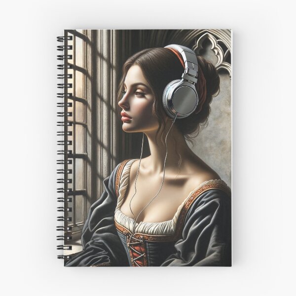 Item preview, Mujer de arte alterado con auriculares designed and sold by PyxieZen.