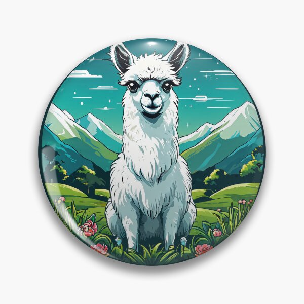 Item preview, a white llama standing on top of a lush green field designed and sold by Enga6.