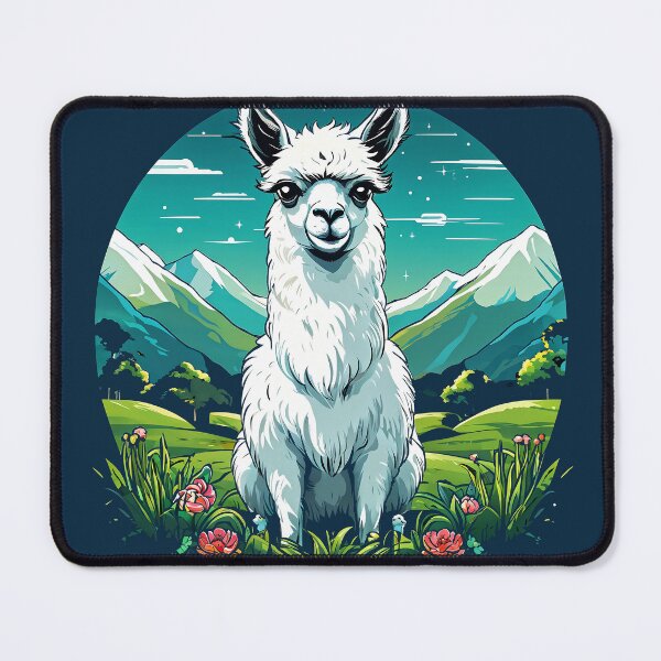 Item preview, a white llama standing on top of a lush green field designed and sold by Enga6.