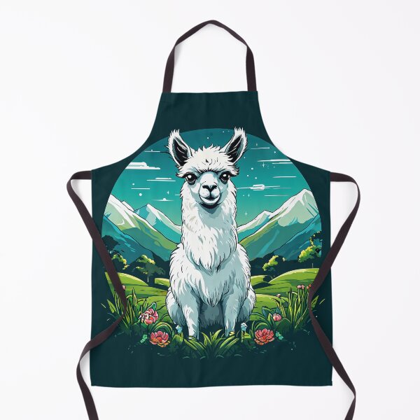 Item preview, a white llama standing on top of a lush green field designed and sold by Enga6.