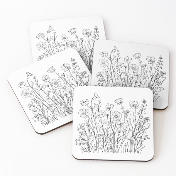 Item preview, wild flowers 1 - wild flower meadow illustration designed and sold by susyrdesign.