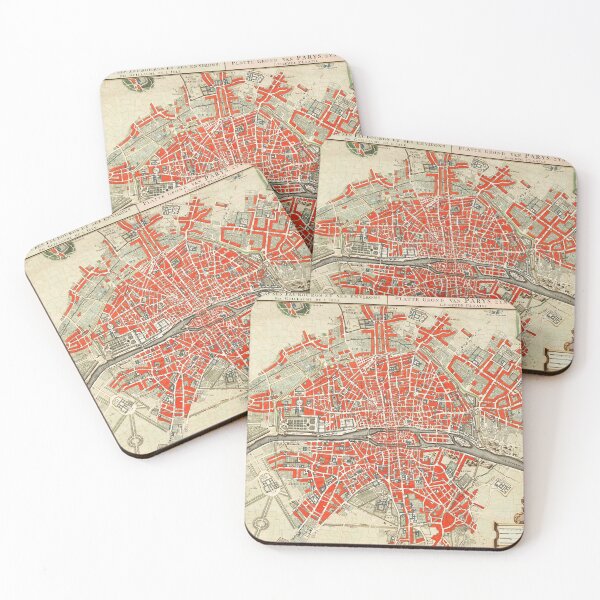 Item preview, Map of Paris - Plattegrond van Parijs (ca. 1721–1774) by Guillaume Delisle. designed and sold by TheHappyK.