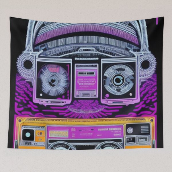 Item preview, Vintage 80's Cassette Tape Player Art designed and sold by TheDarkWardrobe.