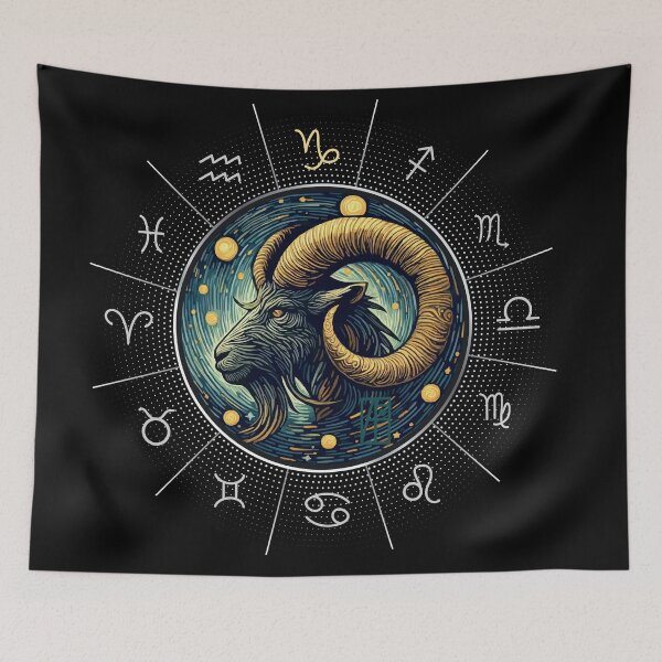 Item preview, ZODIAC Capricorn - Astrological CAPRICORN - CAPRICORN - ZODIAC sign - Van Gogh style - 5 designed and sold by ArtProjectShop.