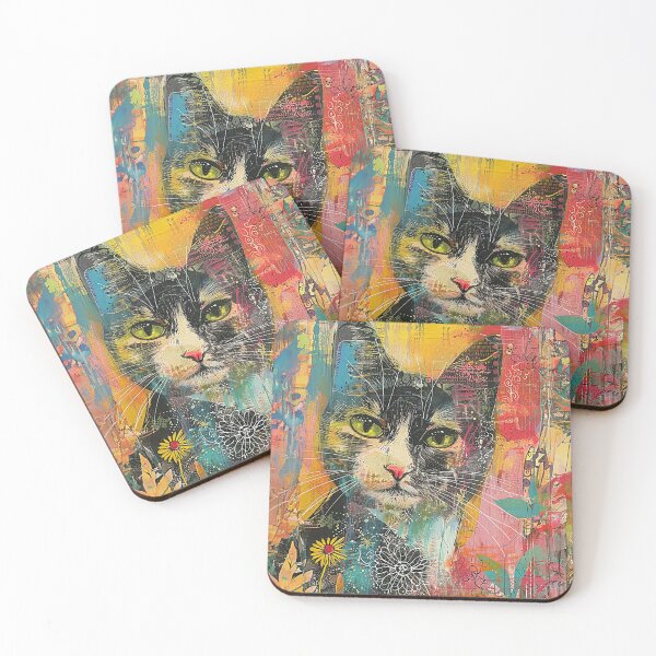 Item preview, Abstract Springtime Kitty 9 designed and sold by Made-by-Gus.