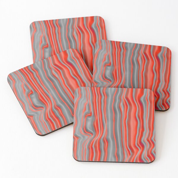 Item preview, Wavy Red on Grey Vertical Stripe Pattern designed and sold by TheRulerofEarth.