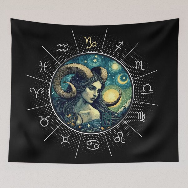 Item preview,  ZODIAC Capricorn - Astrological CAPRICORN - CAPRICORN - ZODIAC sign - Van Gogh style - 8 designed and sold by ArtProjectShop.