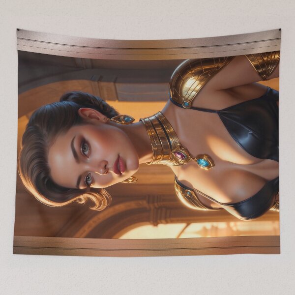 Item preview, Gold Is Her Color Stunning AI Concept Art Portrait by Xzendor7 designed and sold by Xzendor7 Digital Art Creations.