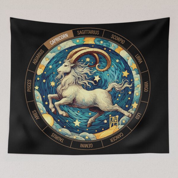 Item preview, ZODIAC Capricorn - Astrological CAPRICORN - CAPRICORN - ZODIAC sign - Van Gogh style - 10 designed and sold by ArtProjectShop.
