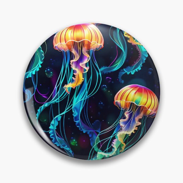 Artikelvorschau, Psychedelic Bioluminescent Trippy Jellyfish Pattern entworfen und verkauft von TheArtOfPat.