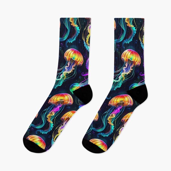 Artikelvorschau, Psychedelic Bioluminescent Trippy Jellyfish Pattern entworfen und verkauft von TheArtOfPat.