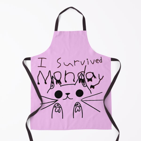 Item preview, "I Survived Mondays" Text Kitty Cat - Slogan designed and sold by jolabrese.