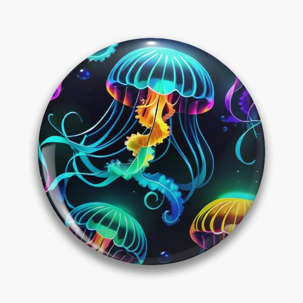 Artikelvorschau, Psychedelic Bioluminescent Trippy Jellyfish Pattern entworfen und verkauft von TheArtOfPat.