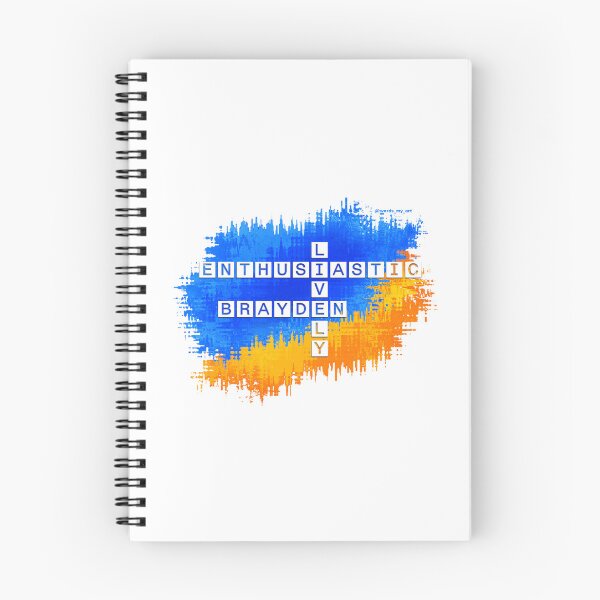 Item preview, Brayden Lively and Enthusiastic Crossword Blue Yellow designed and sold by words-my-art.