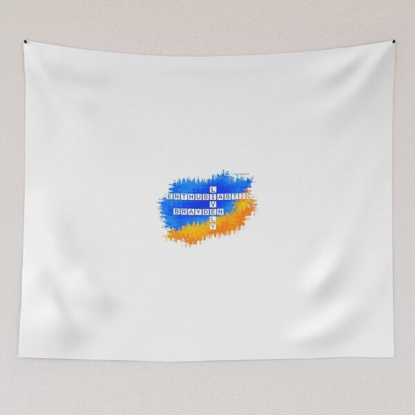 Item preview, Brayden Lively and Enthusiastic Crossword Blue Yellow designed and sold by words-my-art.