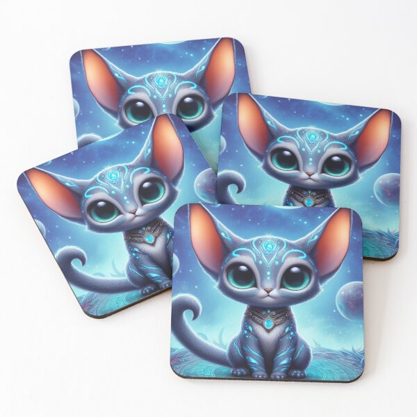 Item preview, Celestial Whiskers: Cute Alien Cat in a Space Odyssey designed and sold by JL-PhoneCases.