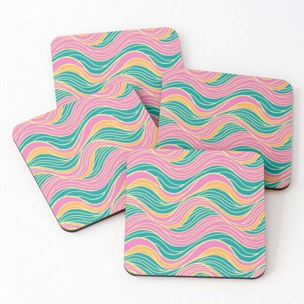 Item preview, Wavy Lines Pattern Tropical Colors  designed and sold by AlwaysBeColoring.
