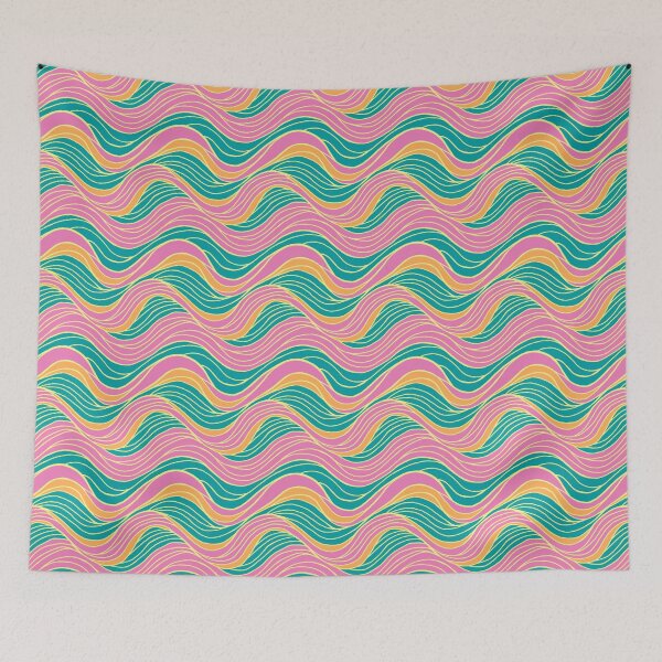 Item preview, Wavy Lines Pattern Tropical Colors  designed and sold by AlwaysBeColoring.