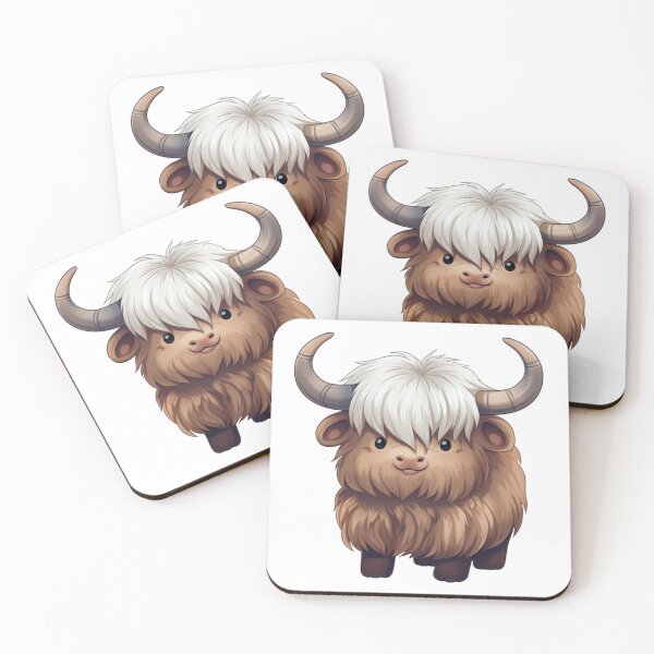 Item preview, Cute Highland Coo designed and sold by KawaiiArtStyle.
