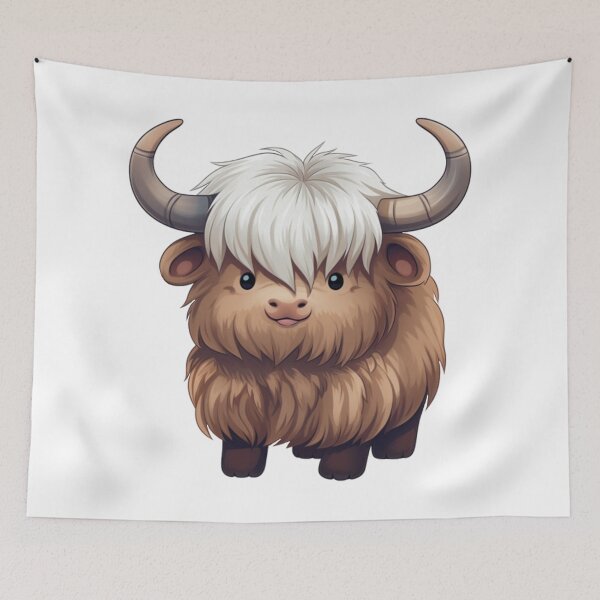 Item preview, Cute Highland Coo designed and sold by KawaiiArtStyle.
