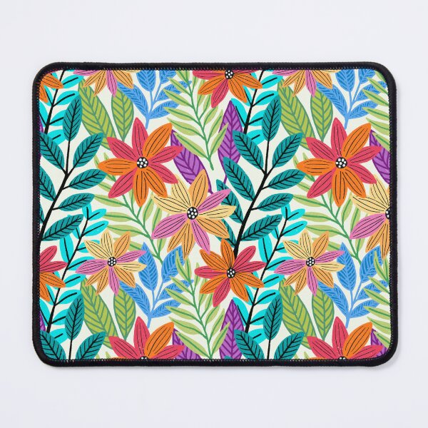 Item preview, Linocut Inspired Tropical Flower Pattern designed and sold by AlwaysBeColoring.