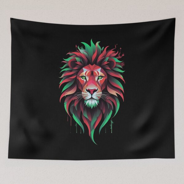 Item preview, Colourful lion abstract t-shirt designed and sold by THISisIT-eshop.