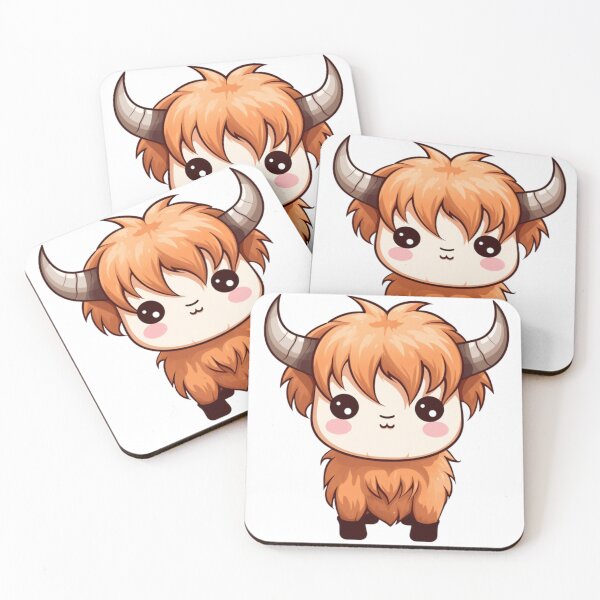 Item preview, Cute Highland Coo designed and sold by KawaiiArtStyle.