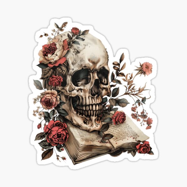 Item preview, Scholarly Skull with Blossoming Knowledge. designed and sold by HubbyDesignz.