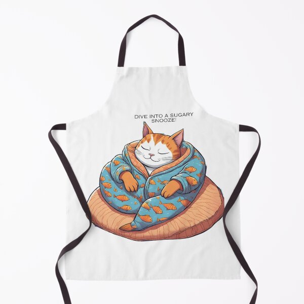 Item preview, cute cat in a fish-print bathrobe designed and sold by Lunaawga.