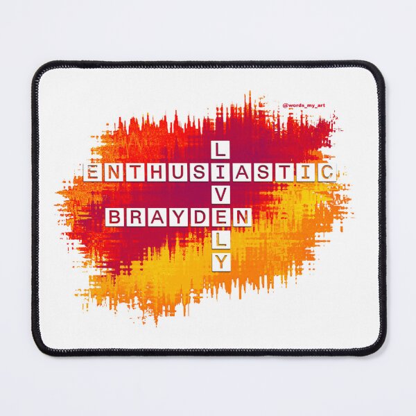 Item preview, Brayden Lively and Enthusiastic Crossword Red Yellow designed and sold by words-my-art.