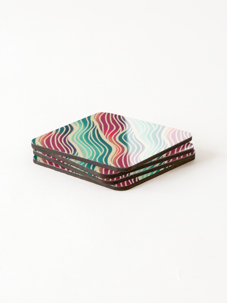 Thumbnail 4 of 5, Coasters (Set of 4), Wavy Pattern designed and sold by Awfriers.