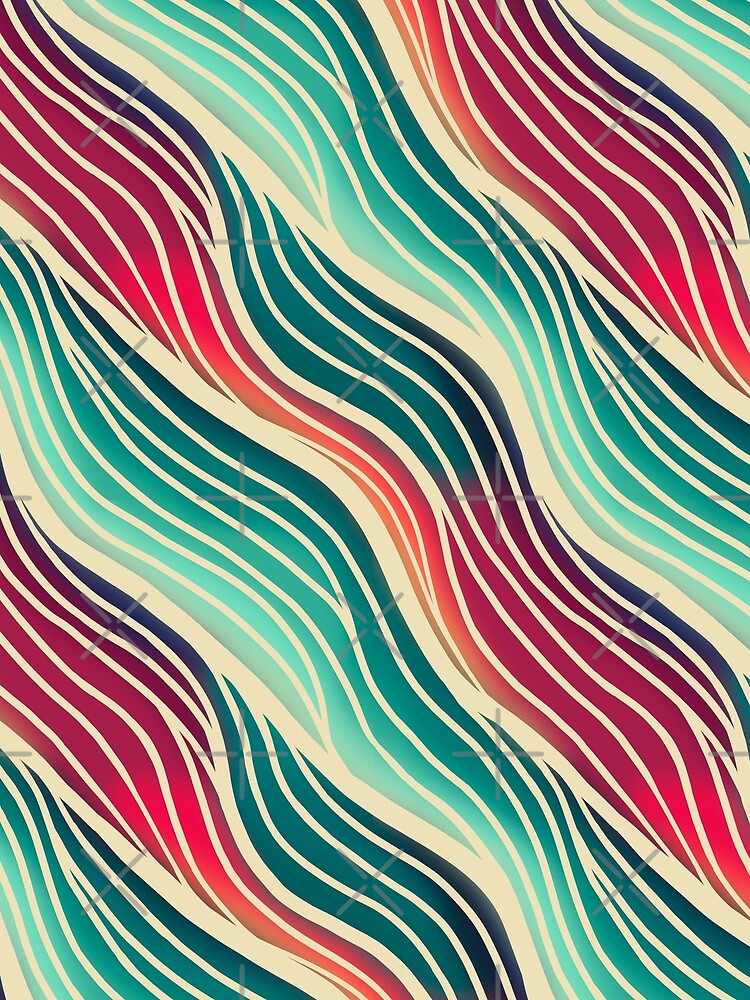 Thumbnail 3 of 3, Scarf, Wavy Pattern designed and sold by Awfriers.