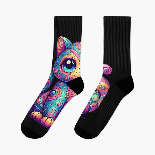 Item preview, Whimsical Alien Cat: A Burst of Vibrant Fantasy designed and sold by JL-PhoneCases.
