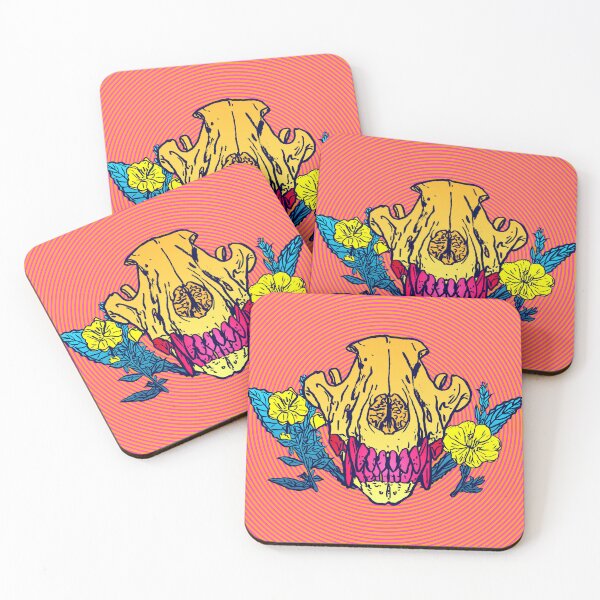 Item preview, Wolf Skull and Evening Primrose designed and sold by HiddenStash.