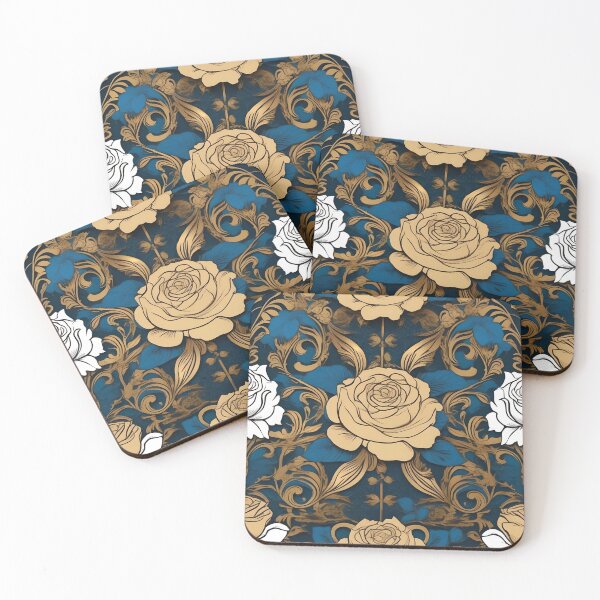 Item preview, Gold & White Damask Inspired Rose designed and sold by DesignsByPrnces.