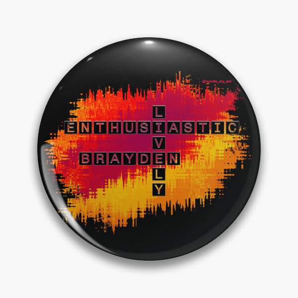 Item preview, Brayden Lively and Enthusiastic Crossword Red Yellow Black designed and sold by words-my-art.