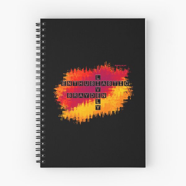 Item preview, Brayden Lively and Enthusiastic Crossword Red Yellow Black designed and sold by words-my-art.