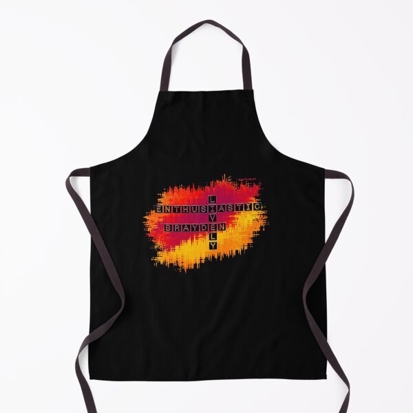 Item preview, Brayden Lively and Enthusiastic Crossword Red Yellow Black designed and sold by words-my-art.