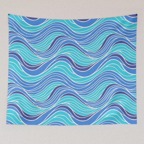 Item preview, Wavy Lines Pattern - Ocean Vibes designed and sold by AlwaysBeColoring.