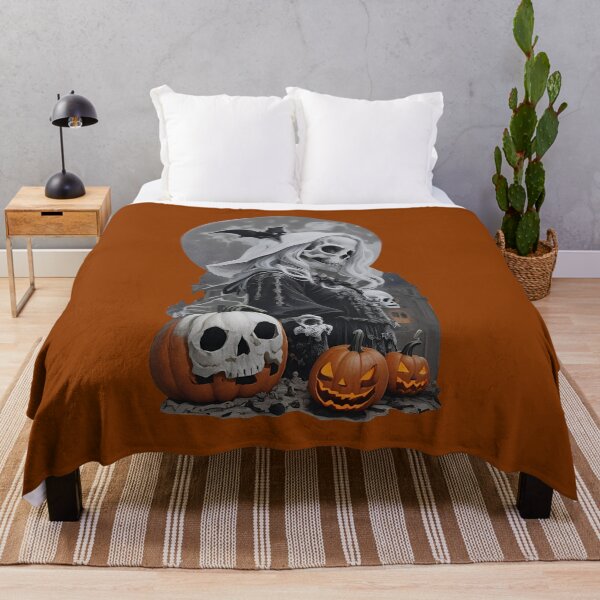Item preview, skull and pumpkin in the light of the enchanted moon halloween horror inspired fashion designed and sold by Carlos Gudino.