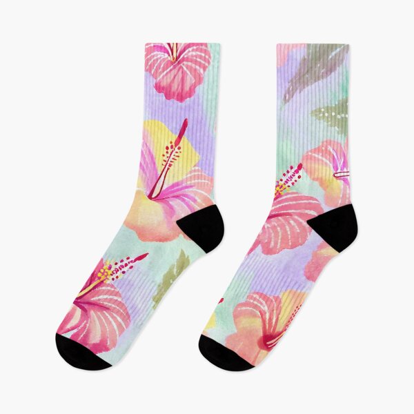 Item preview, Aquarel Pastel Hibiscus Flowers designed and sold by JZDezignsz.