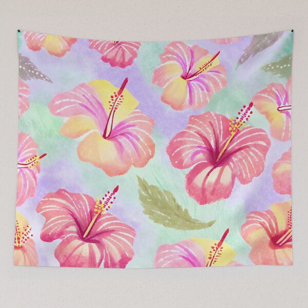 Item preview, Aquarel Pastel Hibiscus Flowers designed and sold by JZDezignsz.