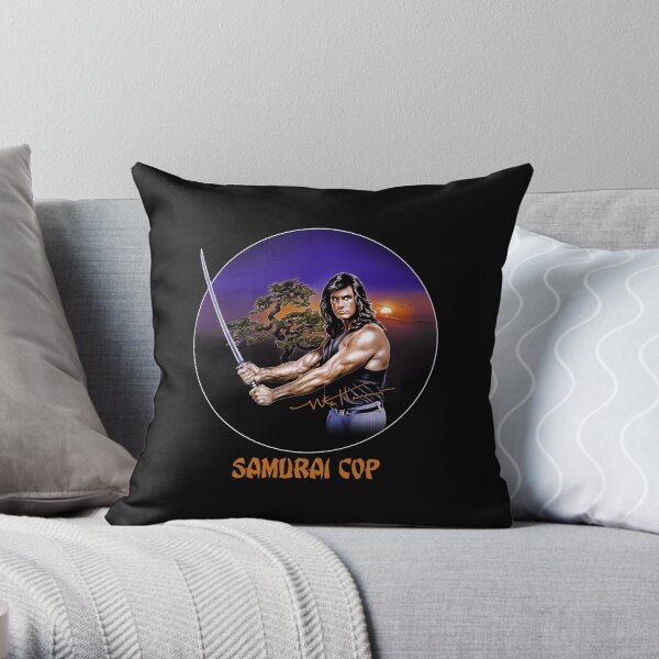 Samurai Cop 80s B-Movie T Shirt Throw Pillow