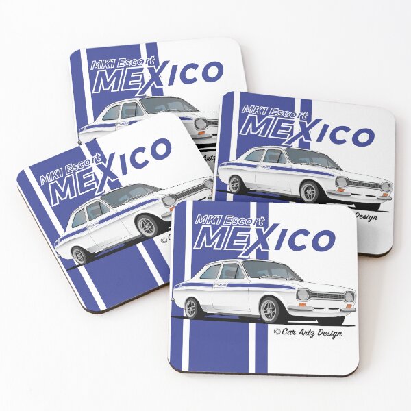 Item preview, Mk1 Escort Mexico (White + Blue) designed and sold by SketchMyRide.