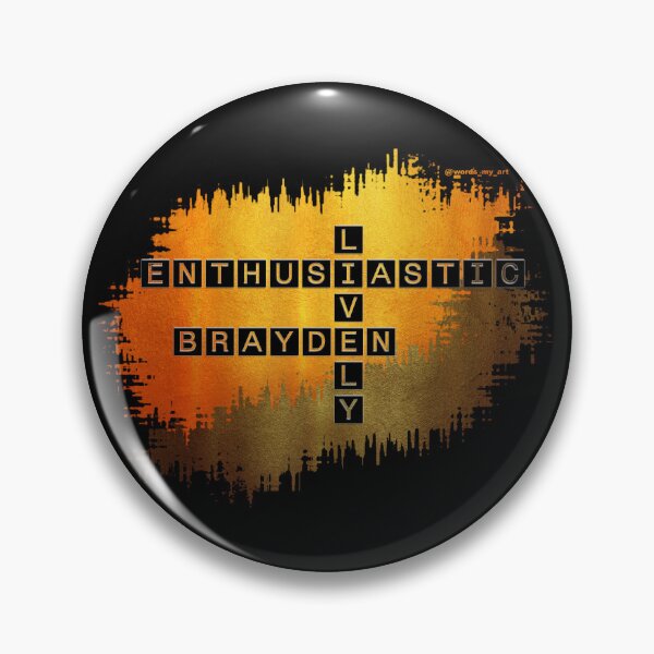 Item preview, Brayden Lively and Enthusiastic Crossword Golden Gold Black designed and sold by words-my-art.