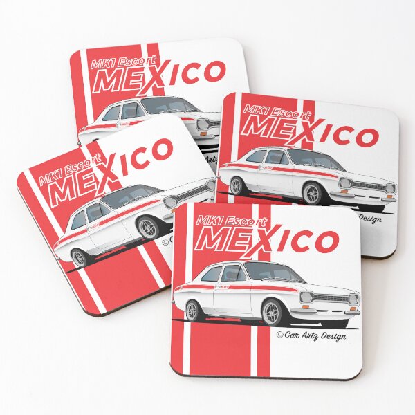 Item preview, Mk1 Escort Mexico (White + Red) designed and sold by SketchMyRide.