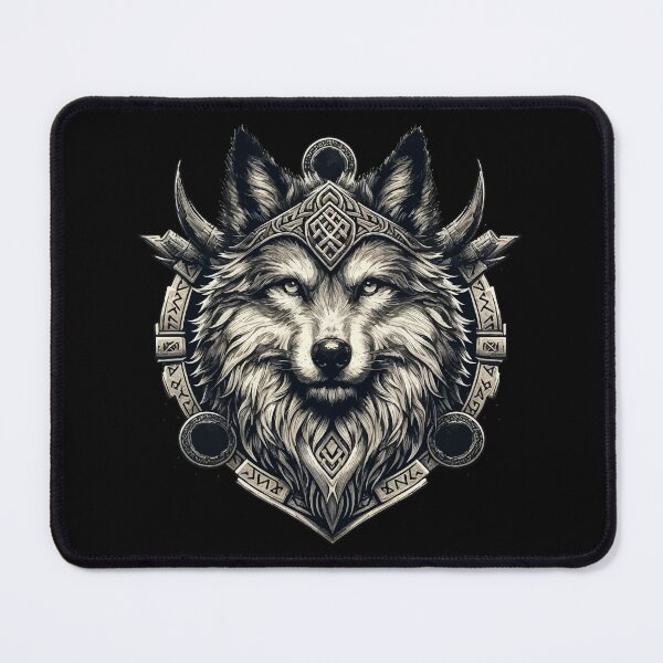 Item preview, Wolf Fenrir Norse Mythology Viking Warrior designed and sold by TomFrontierArt.