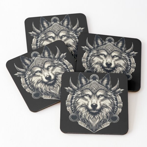 Item preview, Wolf Fenrir Norse Mythology Viking Warrior designed and sold by TomFrontierArt.