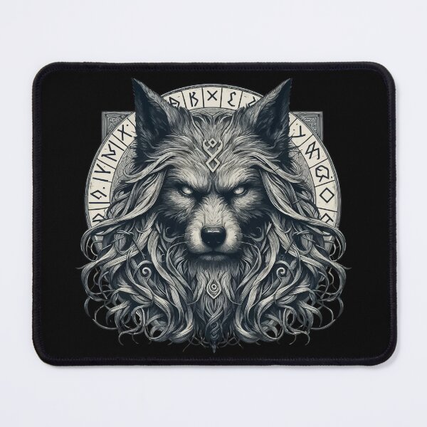 Item preview, Wolf Fenrir Norse Mythology Viking Warrior designed and sold by TomFrontierArt.